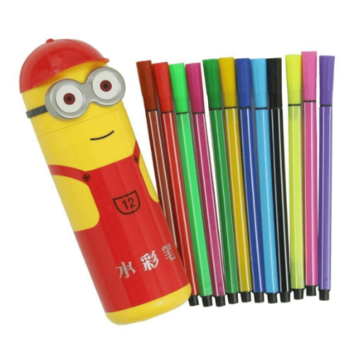 Cartoon Shape Pencil Box with Sketch Color